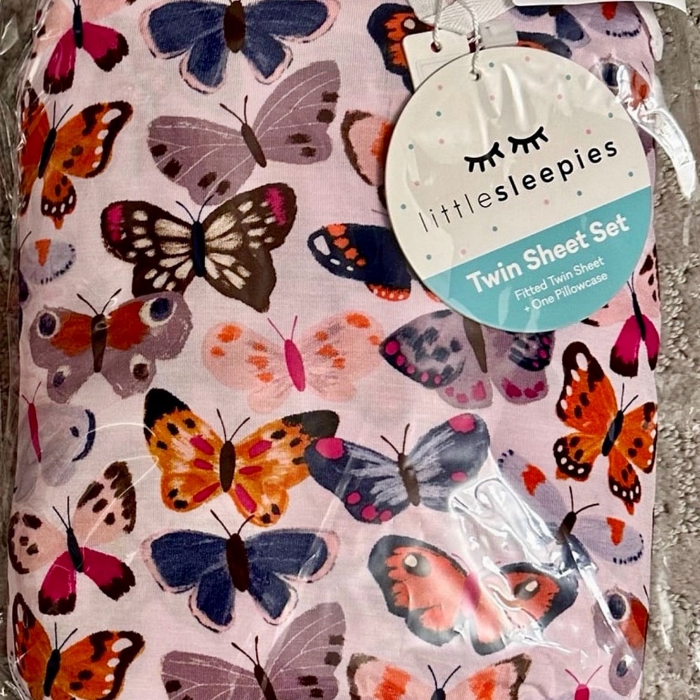 Little Sleepies Butterfly Kisses Bamboo TWIN Sheet Set